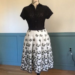 rsvp by Talbots embroidered butterfly skirt